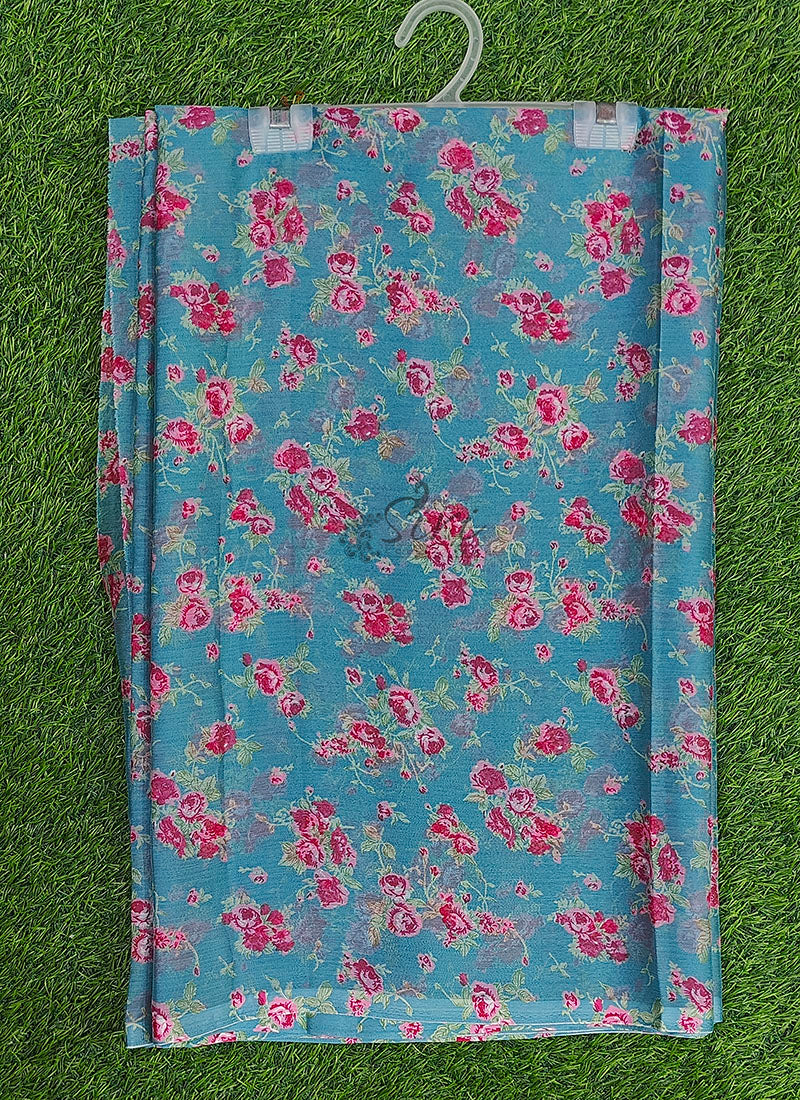 Beautiful Garden Vareli Printed Nara Chiffon Saree