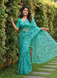 Beautiful Garden Vareli Printed Nara Chiffon Saree