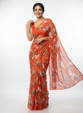 Beautiful Garden Vareli Printed Nara Chiffon Saree