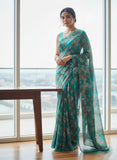 Authentic Garden Vareli Printed Nara Chiffon Saree