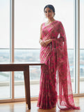 Authentic Garden Vareli Printed Nara Chiffon Saree