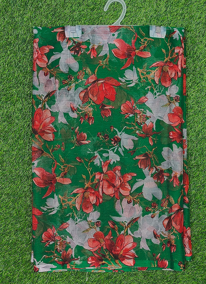 Authentic Garden Vareli Printed Nara Chiffon Saree