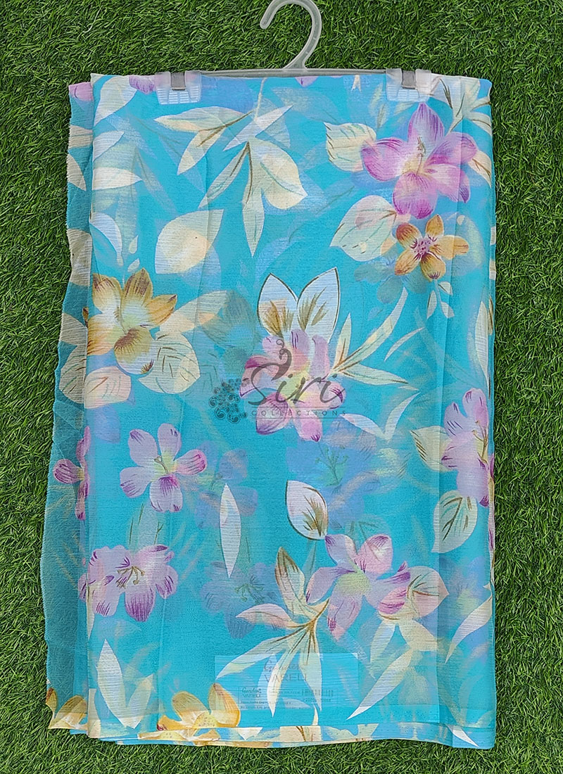 Authentic Garden Vareli Printed Nara Chiffon Saree
