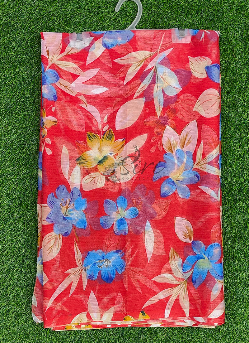 Authentic Garden Vareli Printed Nara Chiffon Saree