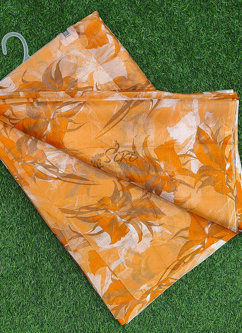 Latest Beautiful Garden Vareli Nara Chiffon Saree without Blouse