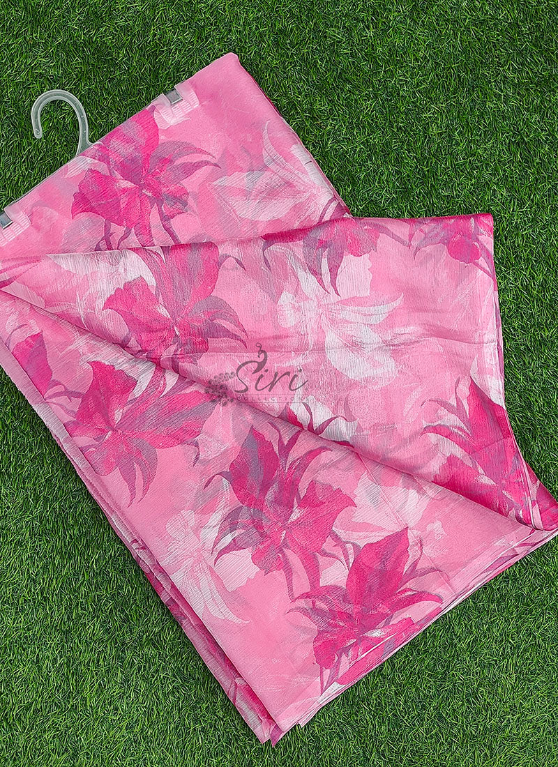 Latest Beautiful Garden Vareli Nara Chiffon Saree without Blouse
