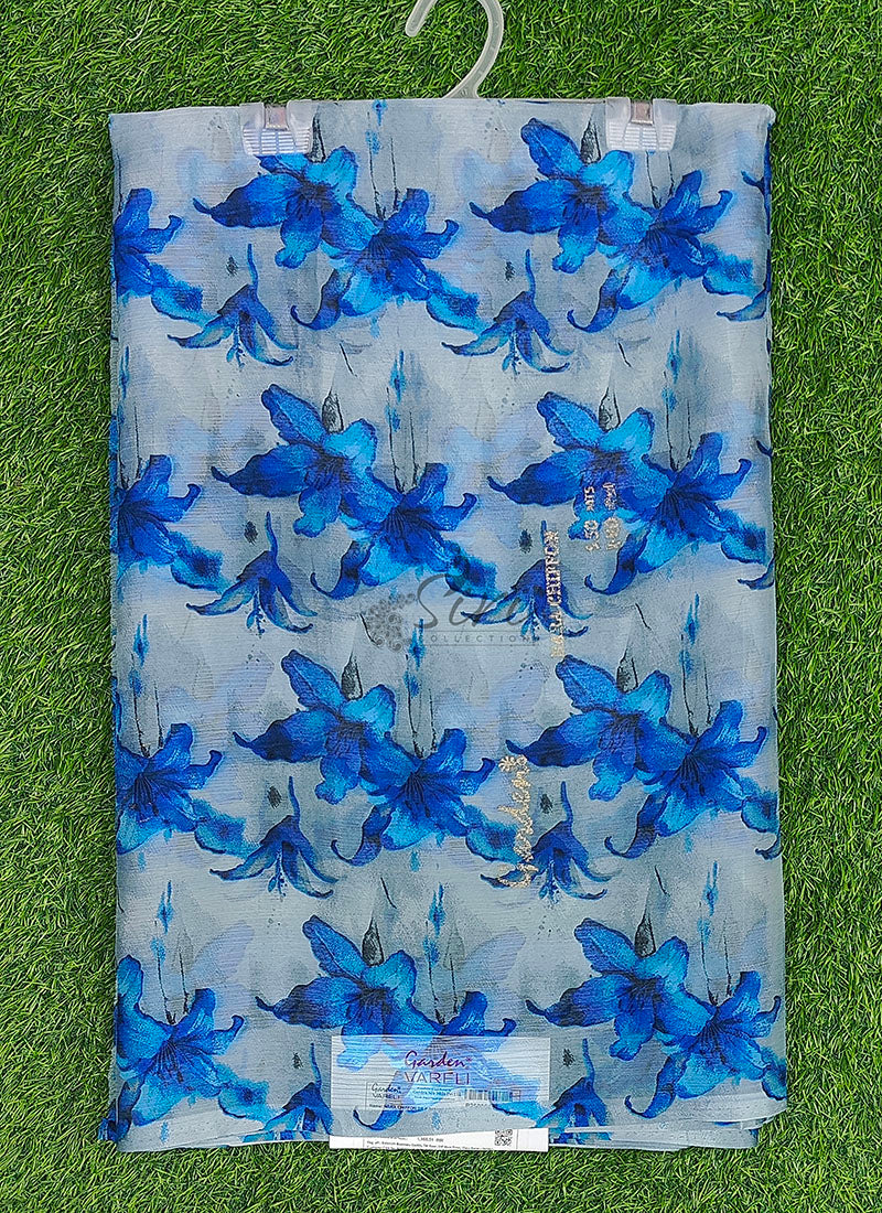 Authentic Garden Vareli Printed Nara Chiffon Saree