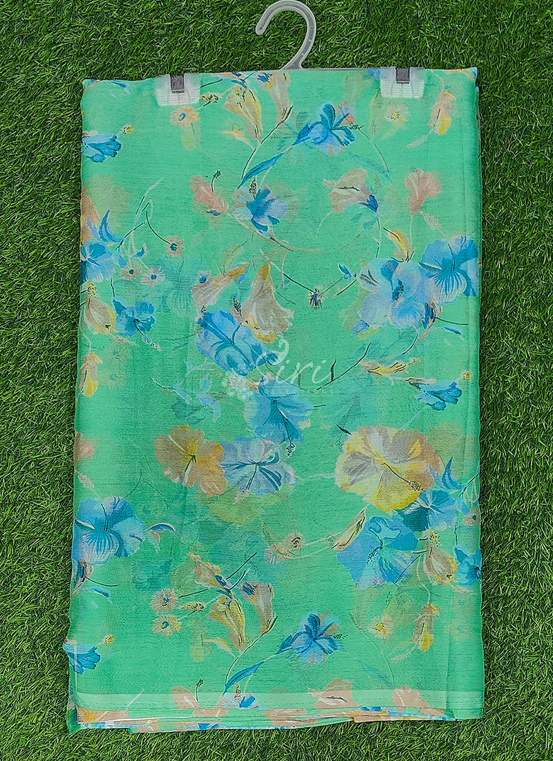 Authentic Garden Vareli Printed Nara Chiffon Saree