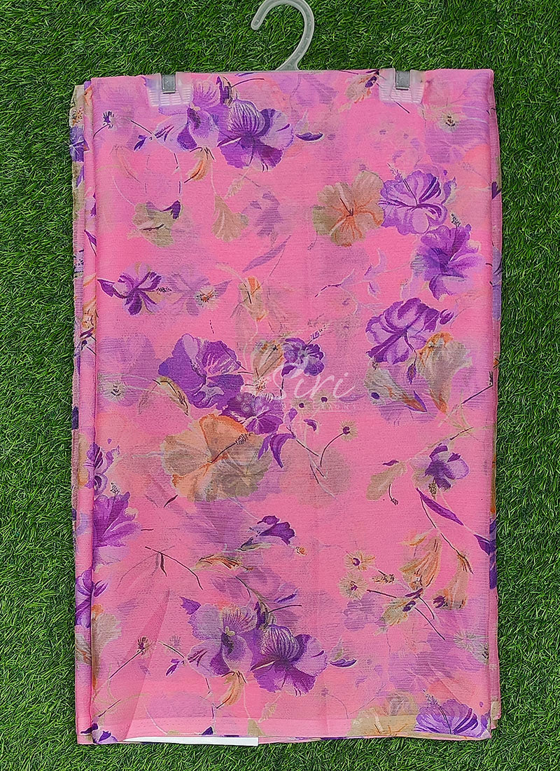 Authentic Garden Vareli Printed Nara Chiffon Saree