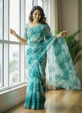 Authentic Garden Vareli Printed Nara Chiffon Saree