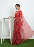 Authentic Garden Vareli Printed Nara Chiffon Saree