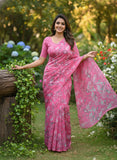 Authentic Garden Vareli Printed Nara Chiffon Saree