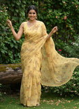 Authentic Garden Vareli Printed Nara Chiffon Saree