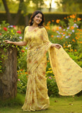 Authentic Garden Vareli Printed Nara Chiffon Saree