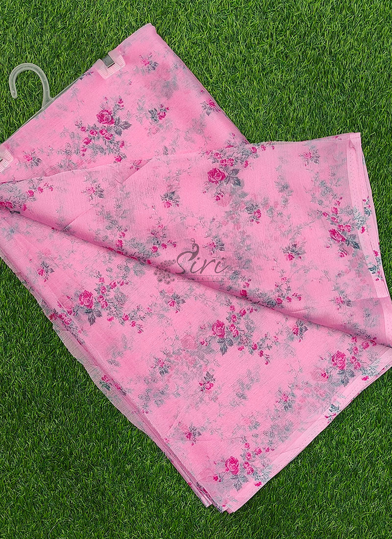 Authentic Garden Vareli Printed Nara Chiffon Saree