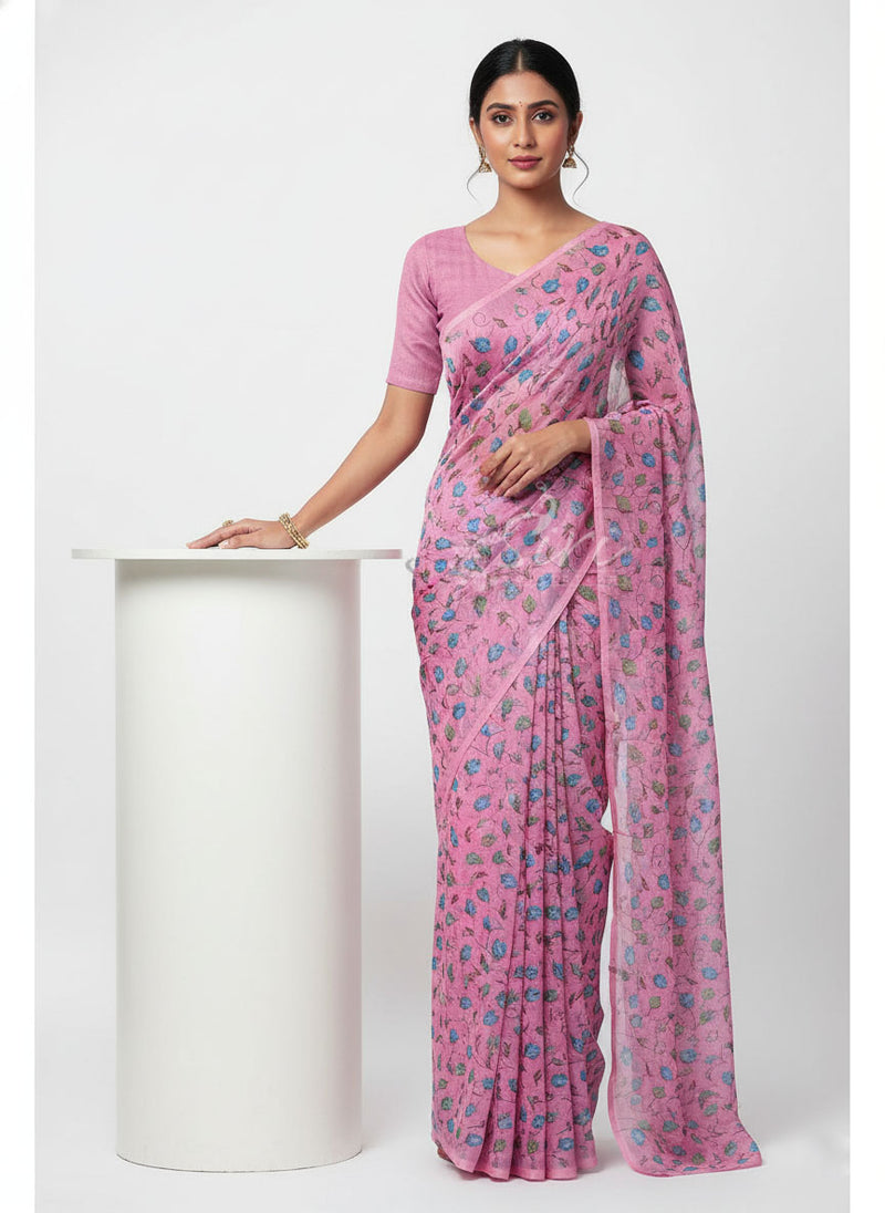 Latest Garden Vareli Printed Nara Chiffon Saree