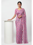 Latest Garden Vareli Printed Nara Chiffon Saree