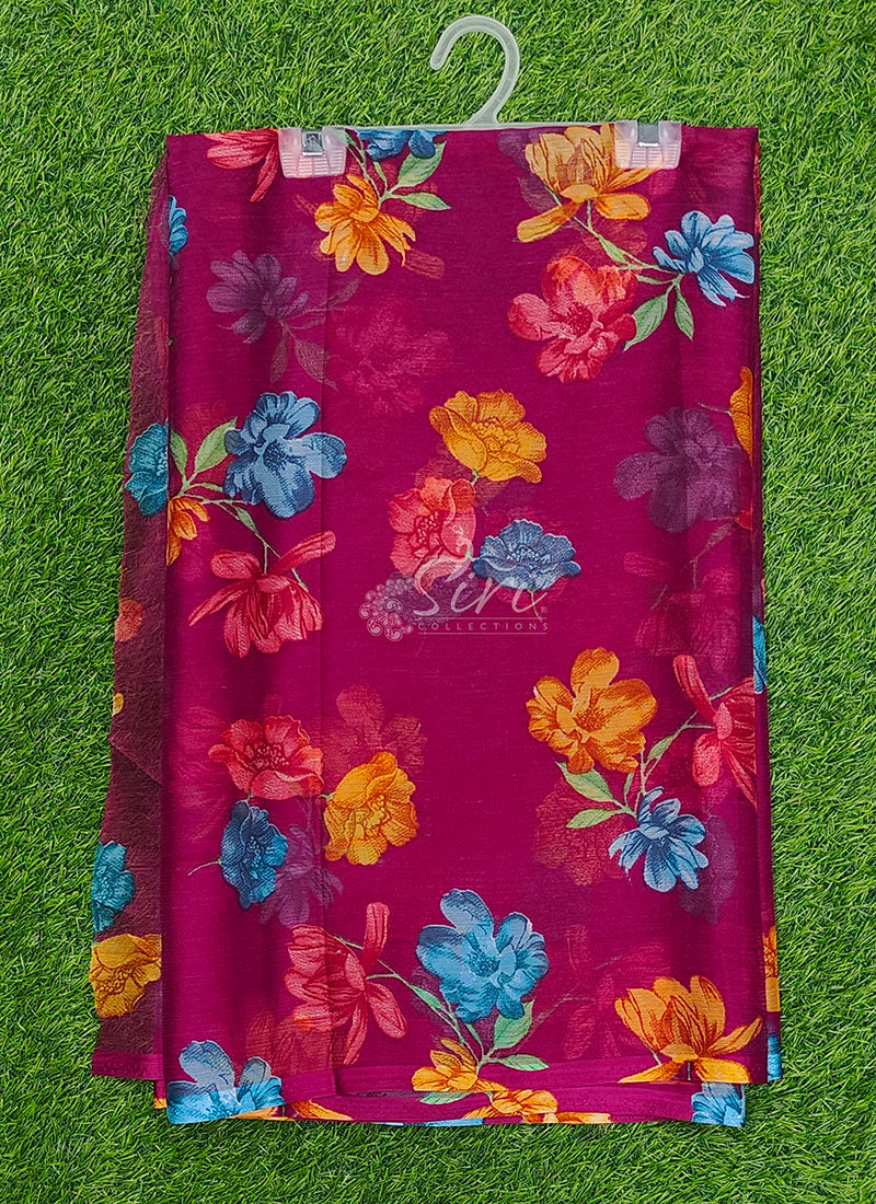 Latest Garden Vareli Printed Nara Chiffon Saree