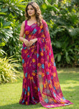 High Quality Garden Vareli Printed Nara Chiffon Saree