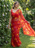 High Quality Garden Vareli Printed Nara Chiffon Saree