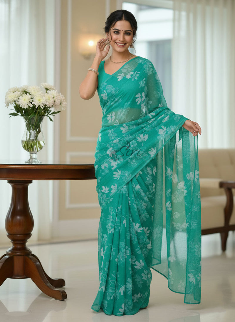 Garden Vareli Printed Nara Chiffon Saree