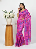 Authentic Garden Vareli Printed Nara Chiffon Saree