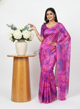 Authentic Garden Vareli Printed Nara Chiffon Saree