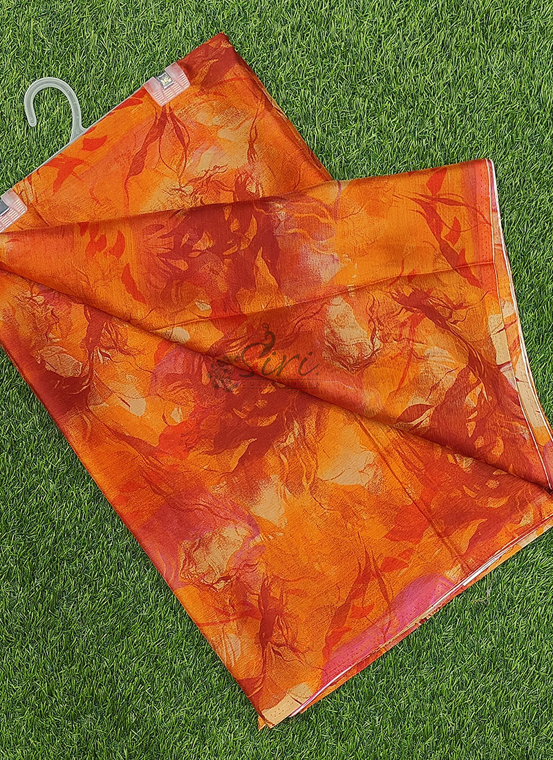 Authentic Garden Vareli Printed Nara Chiffon Saree