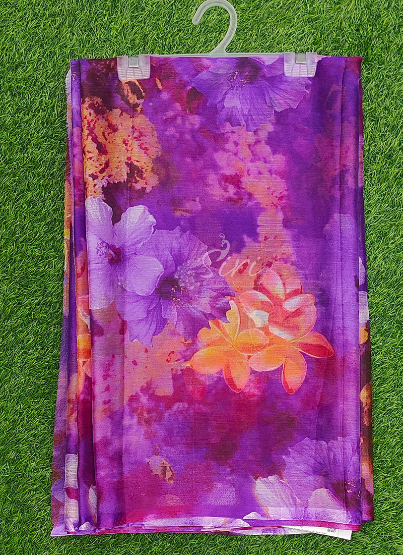 Authentic Garden Vareli Printed Nara Chiffon Saree