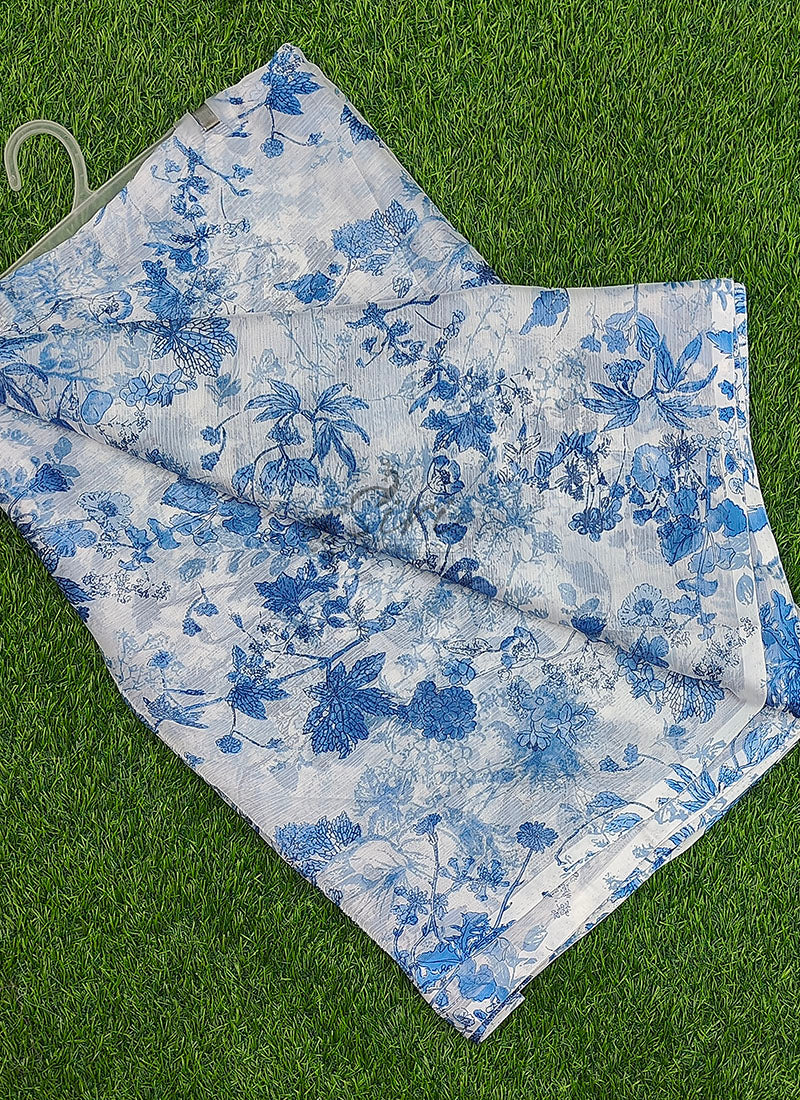Authentic Garden Vareli Printed Nara Chiffon Saree