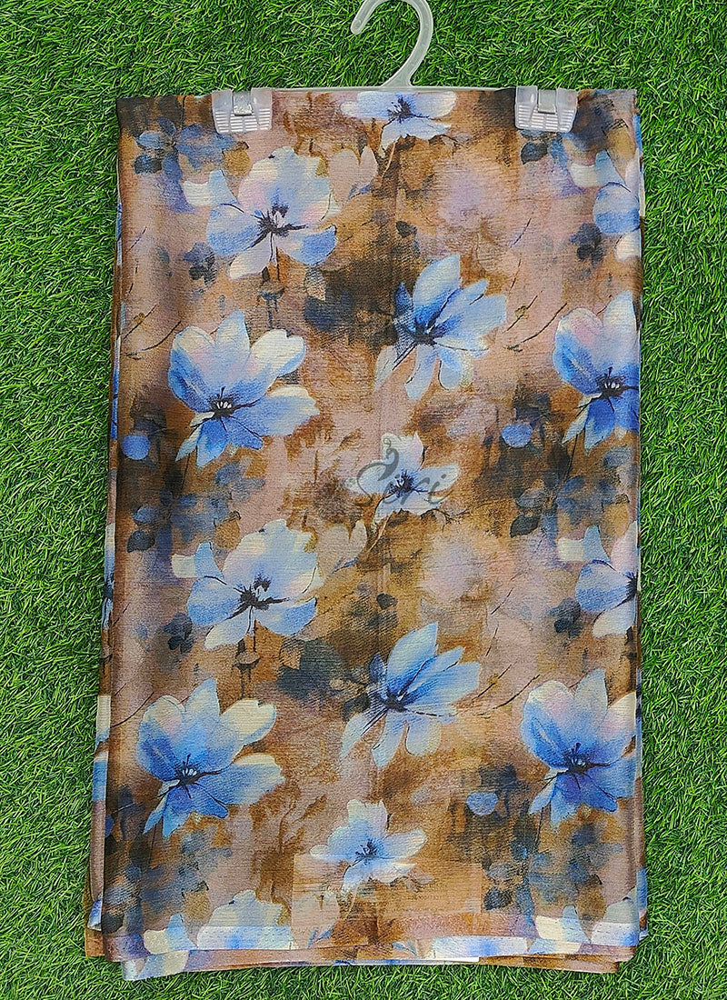 Authentic Garden Vareli Printed Nara Chiffon Saree