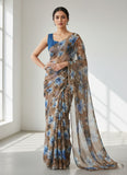 Authentic Garden Vareli Printed Nara Chiffon Saree