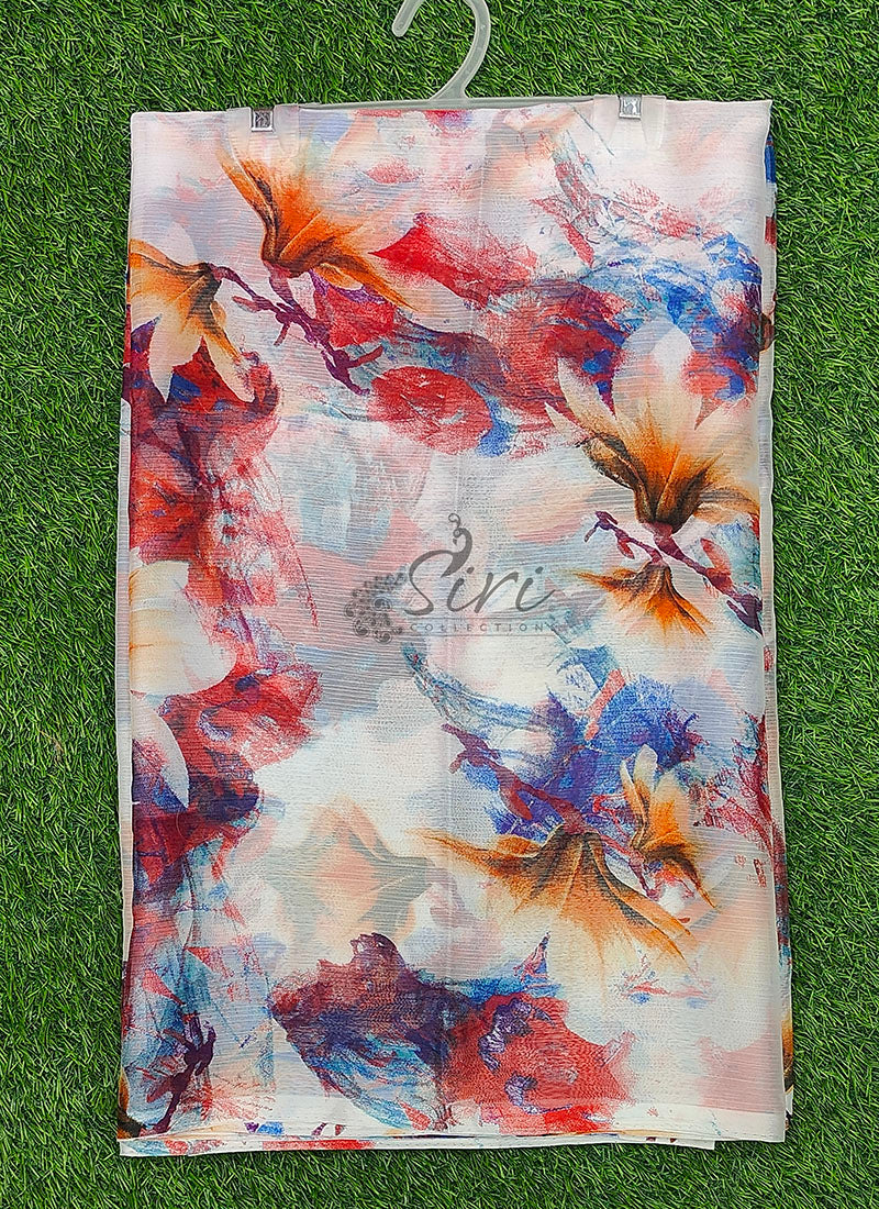 High Quality Garden Vareli Printed Nara Chiffon Saree