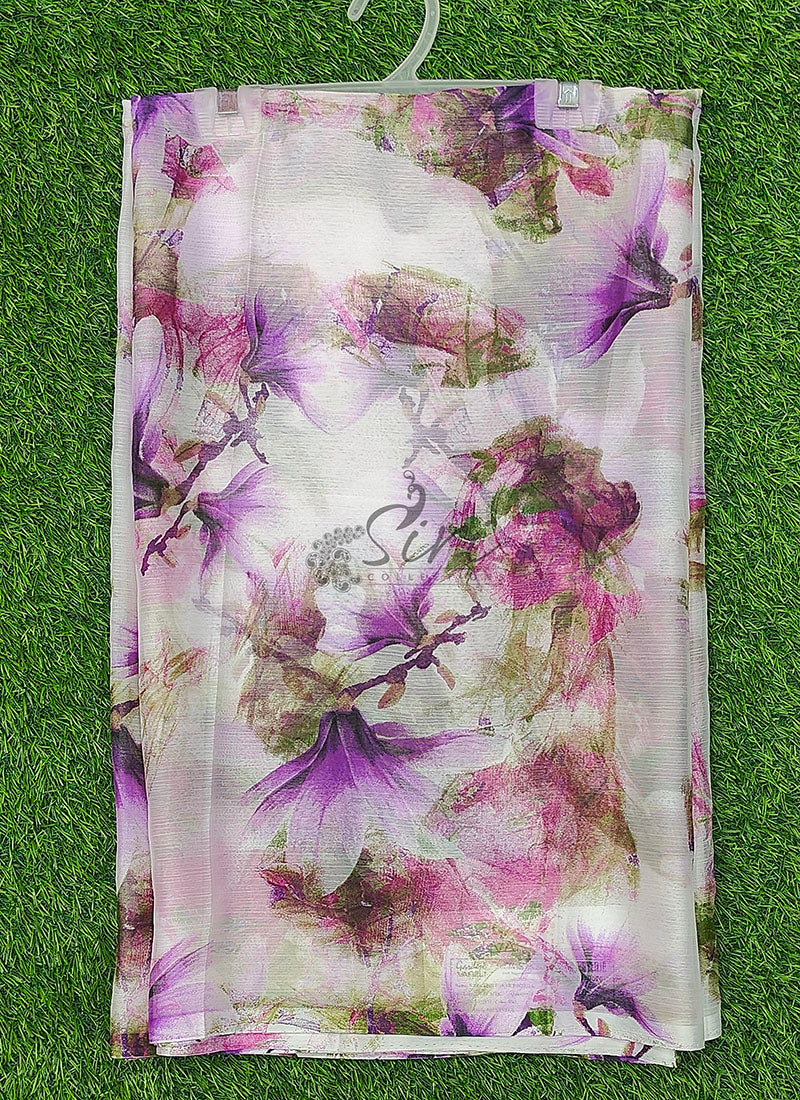 High Quality Garden Vareli Printed Nara Chiffon Saree