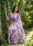 High Quality Garden Vareli Printed Nara Chiffon Saree