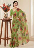 High Quality Garden Vareli Printed Nara Chiffon Saree