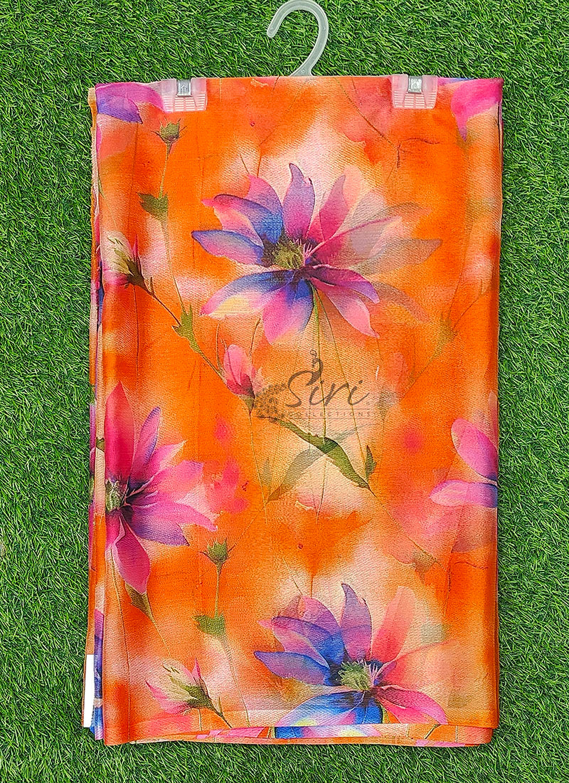 High Quality Garden Vareli Printed Nara Chiffon Saree