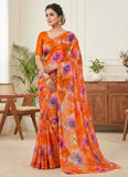 High Quality Garden Vareli Printed Nara Chiffon Saree