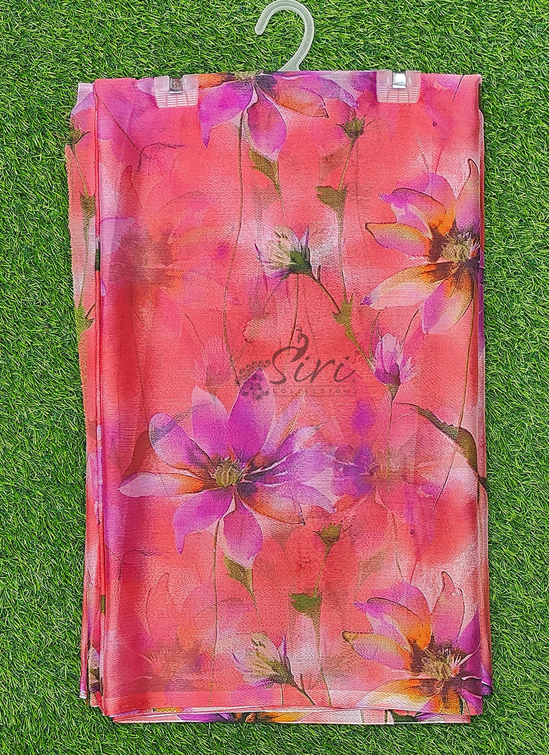 High Quality Garden Vareli Printed Nara Chiffon Saree