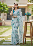 High Quality Garden Vareli Printed Nara Chiffon Saree
