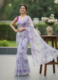 High Quality Garden Vareli Printed Nara Chiffon Saree