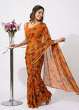 High Quality Garden Vareli Printed Nara Chiffon Saree