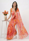 High Quality Garden Vareli Printed Nara Chiffon Saree