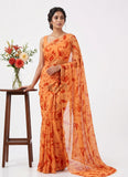 High Quality Garden Vareli Printed Nara Chiffon Saree