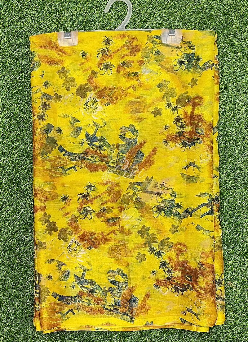 High Quality Garden Vareli Printed Nara Chiffon Saree