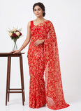 High Quality Garden Vareli Printed Nara Chiffon Saree