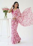 High Quality Garden Vareli Printed Nara Chiffon Saree