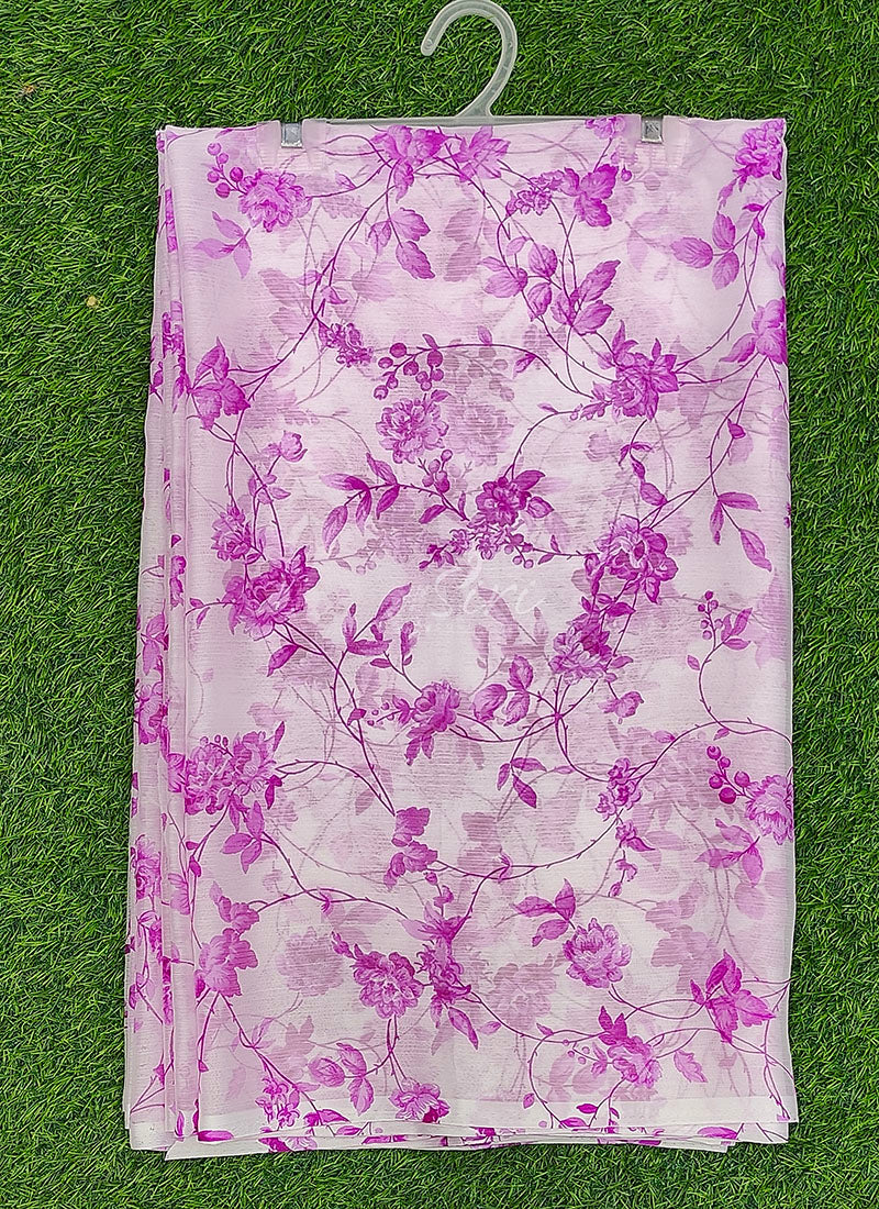 High Quality Garden Vareli Printed Nara Chiffon Saree