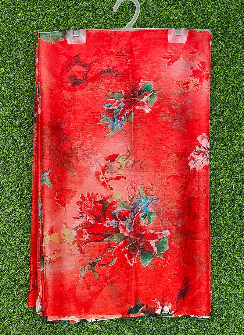 Authentic Garden Vareli Printed Nara Chiffon Saree