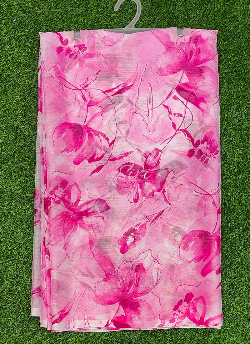 Authentic Garden Vareli Printed Nara Chiffon Saree